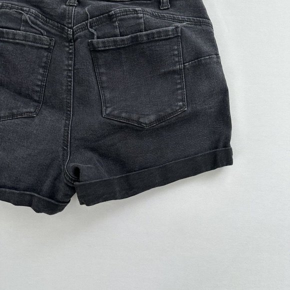 Wax Jean Shorts Women's M Black Denim Mini Shorts Stretch M (26x2.5) A* - Picture 9 of 13